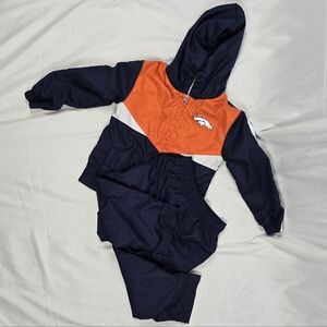 Denver Broncos Tracksuit Set Zip Hoodie & Pants Boys 3T NFL Licensed Like New